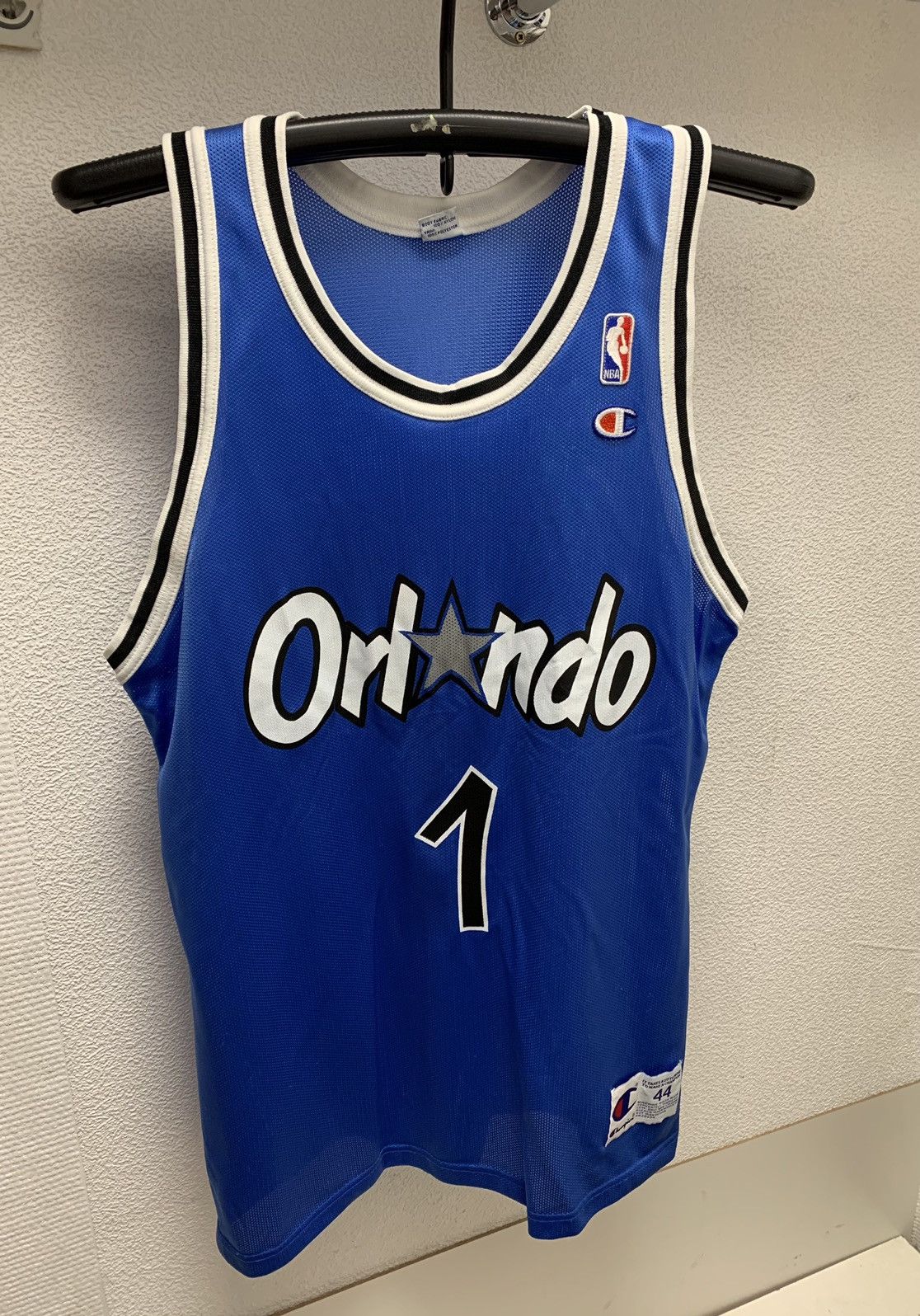 image of Orlando Magic Hardaway 1 Vintage Nba Champion Jersey 44 M-L in Blue, Men's (Size Medium)