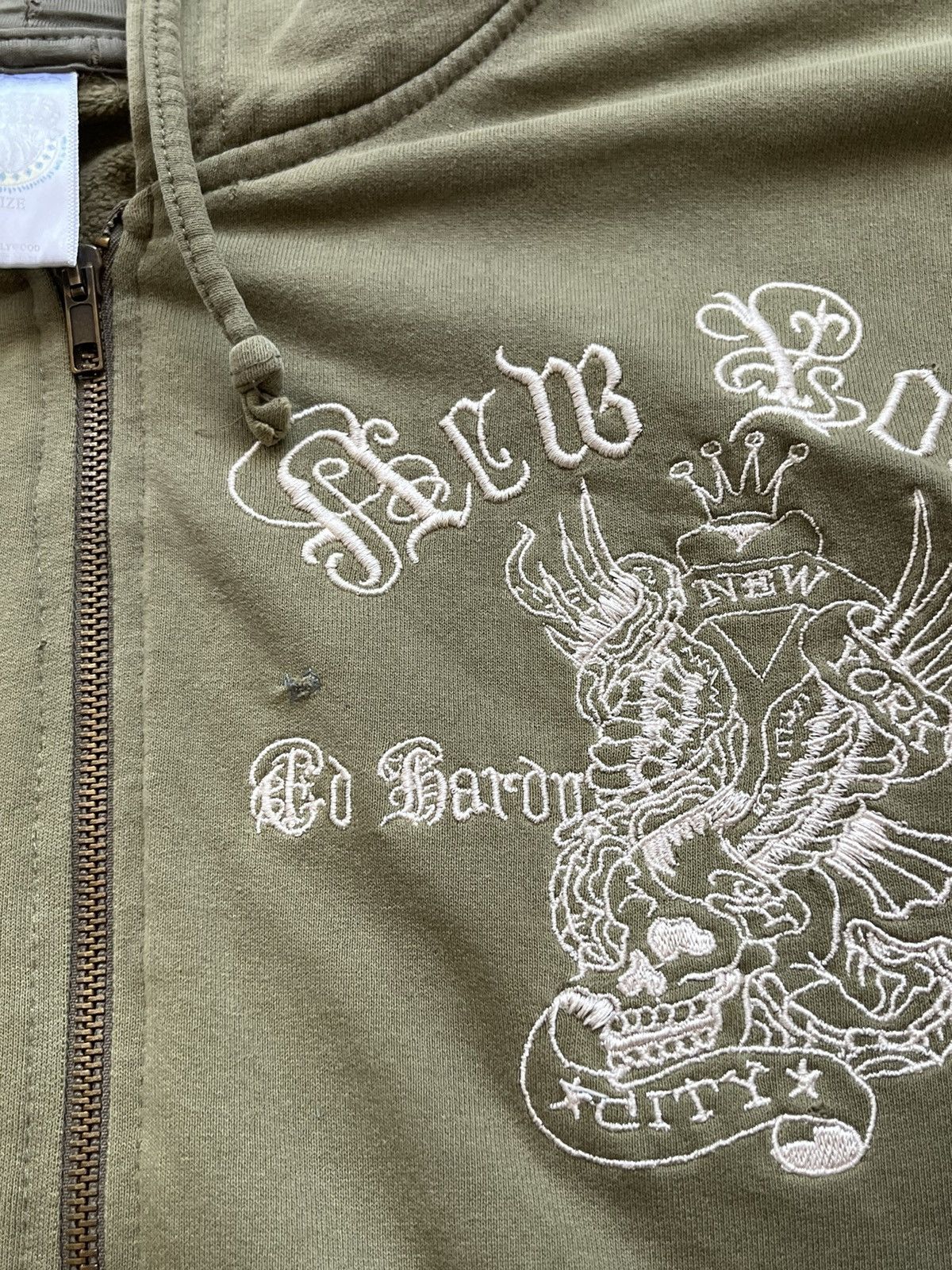 Christian Audigier × Ed Hardy × Vintage Vintage Ed Hardy Zip Up Hoodie Rare Big Logo Size US L / EU 52-54 / 3 - 10 Thumbnail