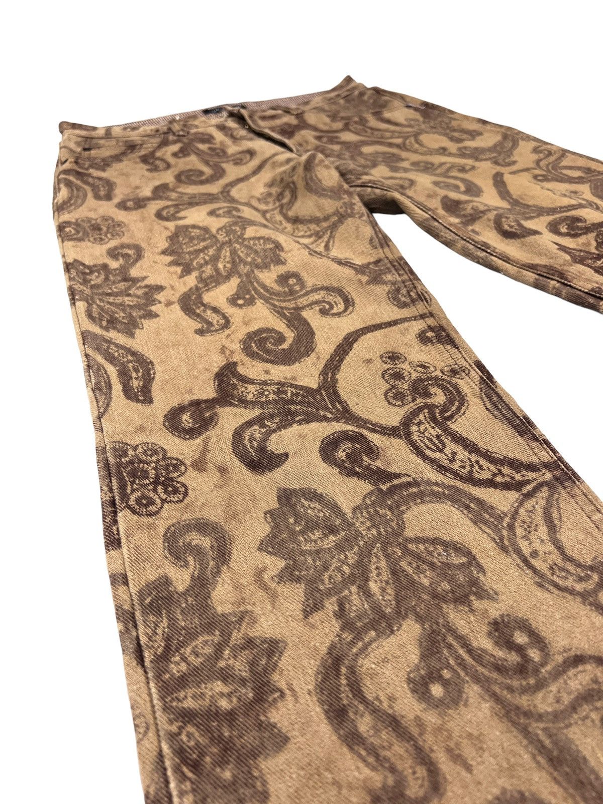 Yoshiyuki Konishi Yoshiyuki Konishi Paisley Printed Denim Size US 31 - 7 Thumbnail