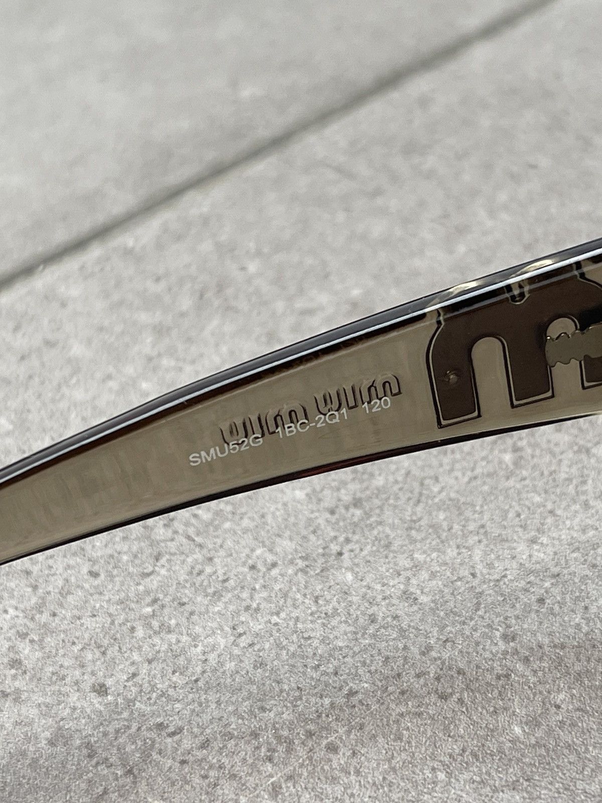 Miu Miu !DS! Miu Miu SMU52G 1BC-2Q1 Grey Silver Shield Sunglasses Size ONE SIZE - 11 Thumbnail