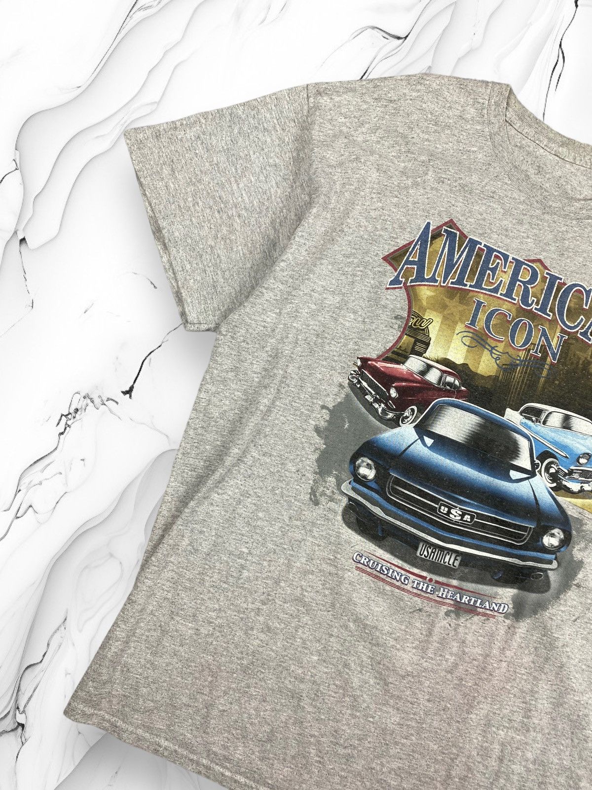 Vintage Vintage American Icon USA Muscle Cap Speed Racing T Shirt Size US XL / EU 56 / 4 - 2 Thumbnail