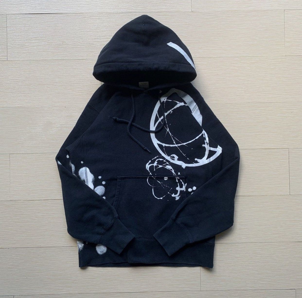 image of Archival Clothing Futura Laboratories Paint Hoodie 90's in Black, Men's (Size Medium)