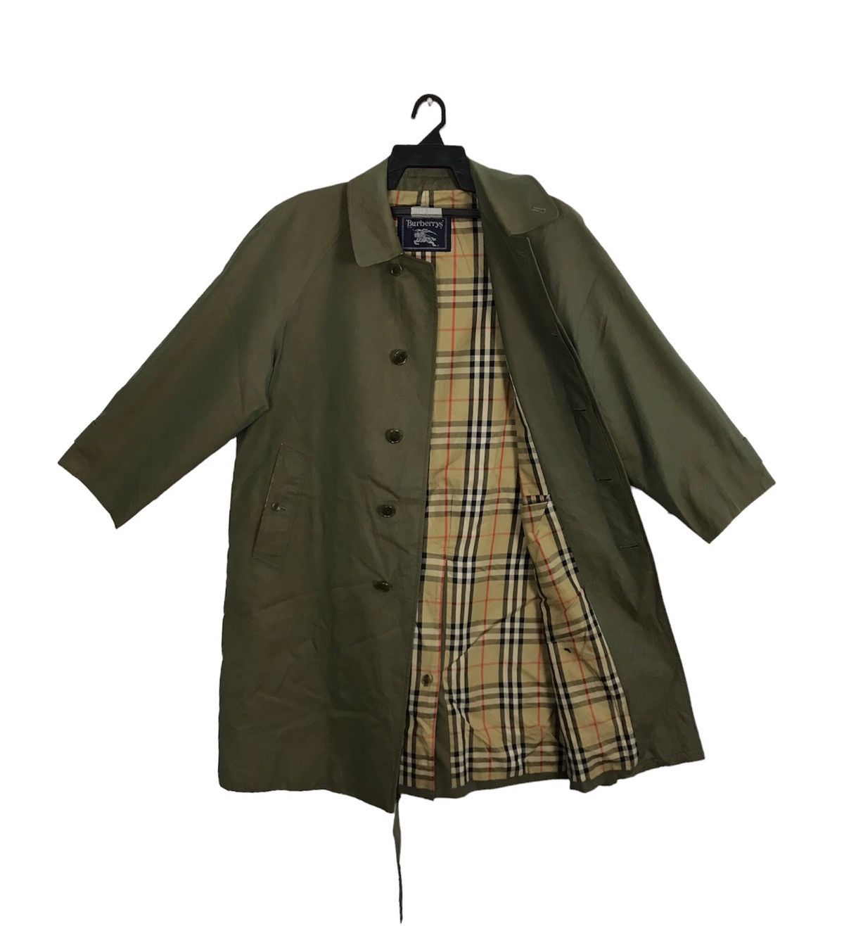 image of Burberrys London Trench Coat Jacket Nova Checked Monogram, Men's (Size XL)