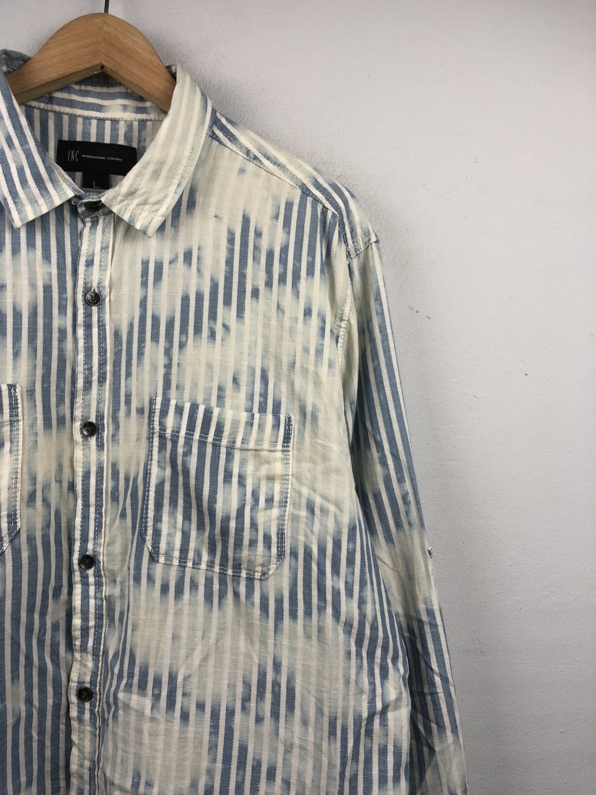 Le Grande Bleu (L.G.B.) I.N.C Concept Acid Wash Tie Dyed Button Up Shirt Size US L / EU 52-54 / 3 - 4 Thumbnail