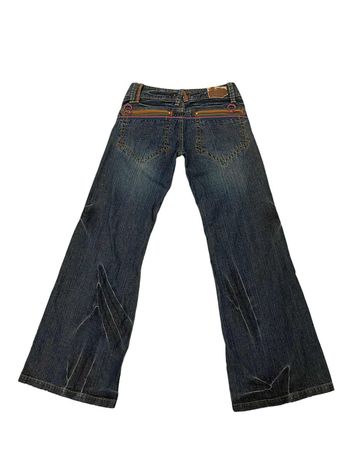 Japanese Brand Wide Leg Jeans Et Boite Japan Distress Low Rise 6🟦0 Size US 29 - 12 Thumbnail