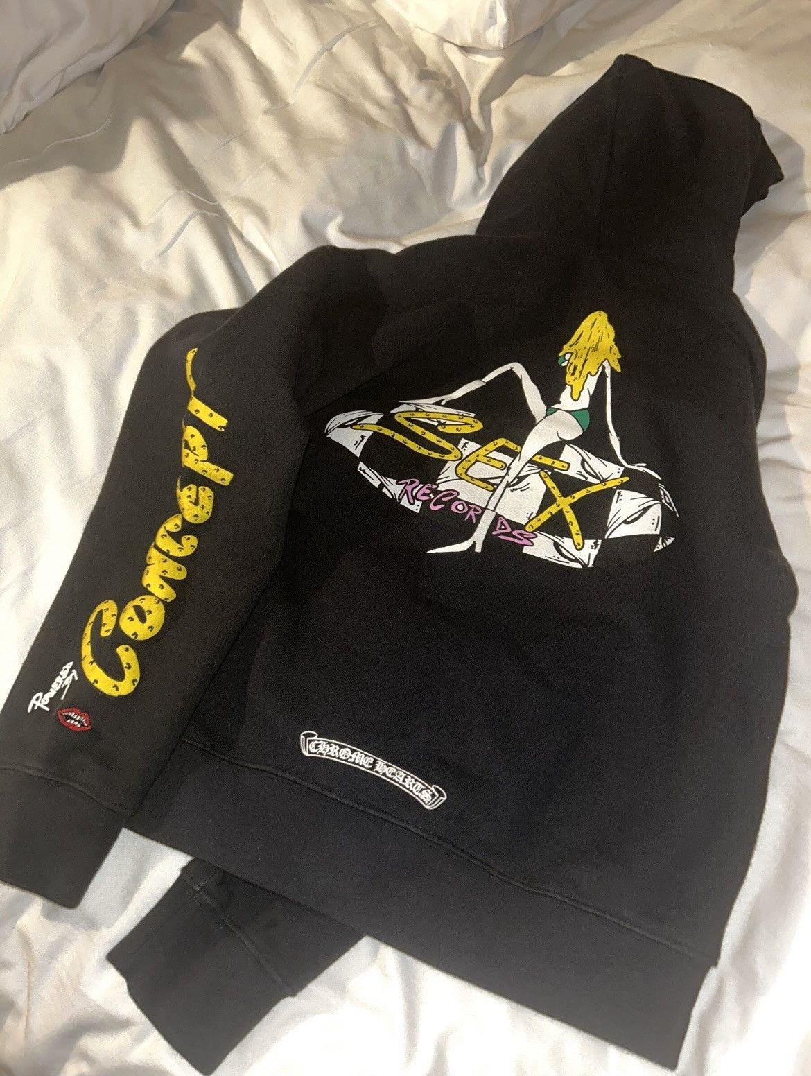 image of Chrome Hearts Sex Hoodie in Black, Men's (Size Small)