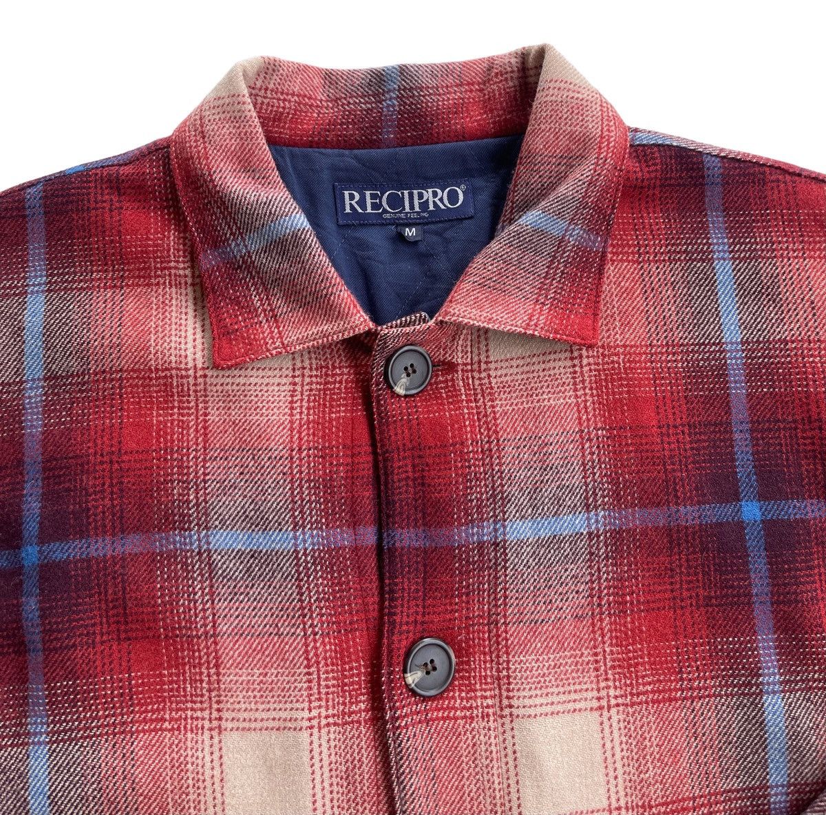 Japanese Brand Vintage Recipro Red Tartan Oversized Jacket Size US M / EU 48-50 / 2 - 8 Thumbnail