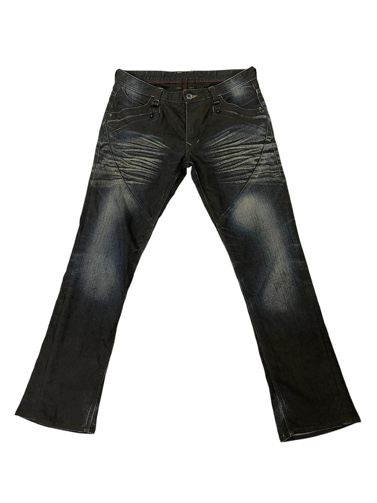 Japanese Brand Slim Jeans Nicole Club Coated Denim Clawmark Stretch 5🟦8 Size US 32 / EU 48 - 2 Thumbnail