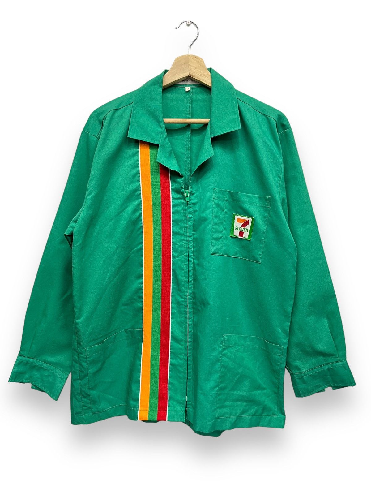 Comme des Garcons 🇯🇵7e🔥Vtg 7-Eleven Japan’s Worker Poly-Cotton Zipper Shirt Size US M / EU 48-50 / 2 - 2 Thumbnail
