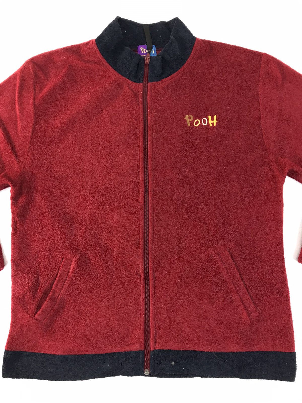 Disney The Pooh Fleece Full Zip Jacket Big Embroidery Logo