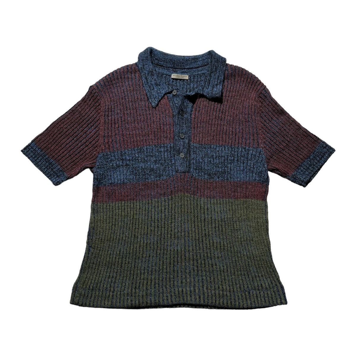 Bottega Veneta Ribbed tri color polo Size US L / EU 52-54 / 3 - 1 Thumbnail
