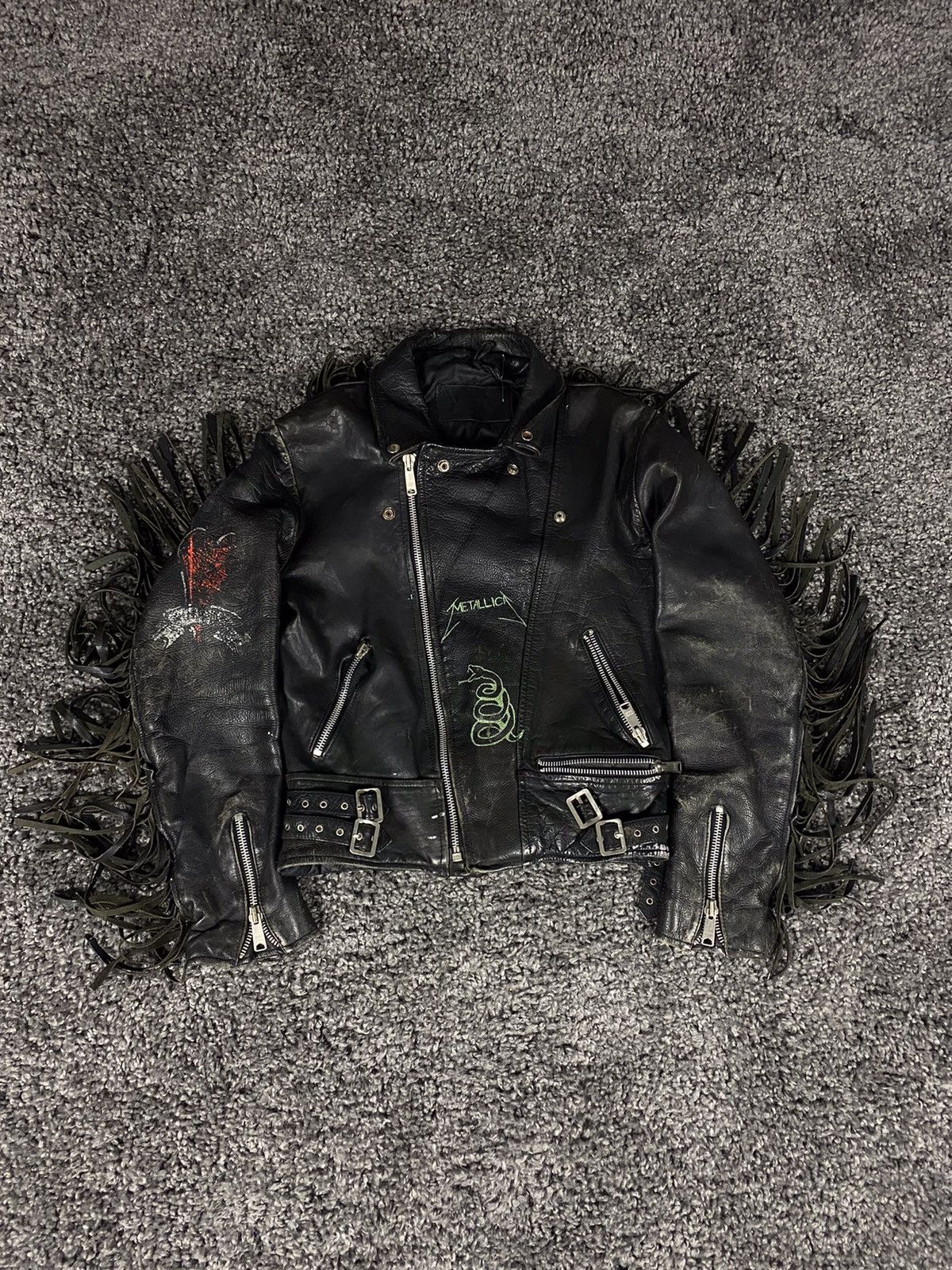 Very Rare SUPER RARE !!! 80s Metallica One Pushead in Schott Jacket ...