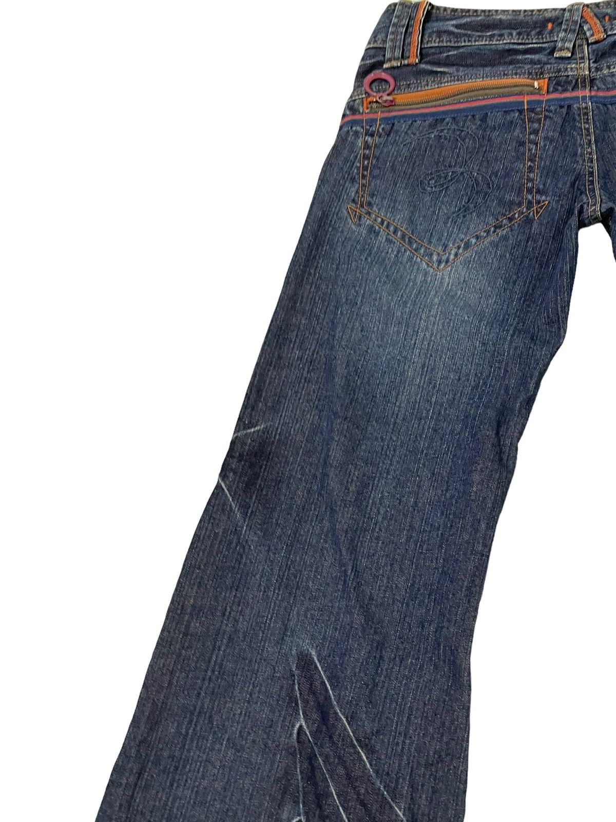Japanese Brand Wide Leg Jeans Et Boite Japan Distress Low Rise 6🟦0 Size US 29 - 17 Thumbnail