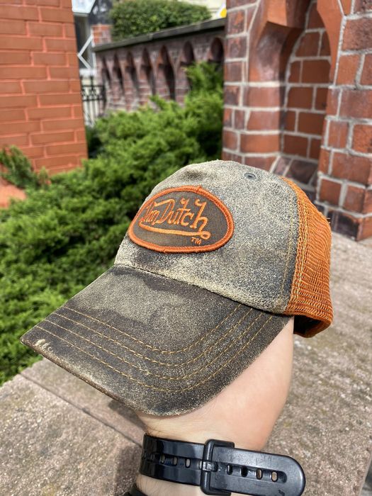 Von Dutch Distressed Zigzag Dad Cap Green