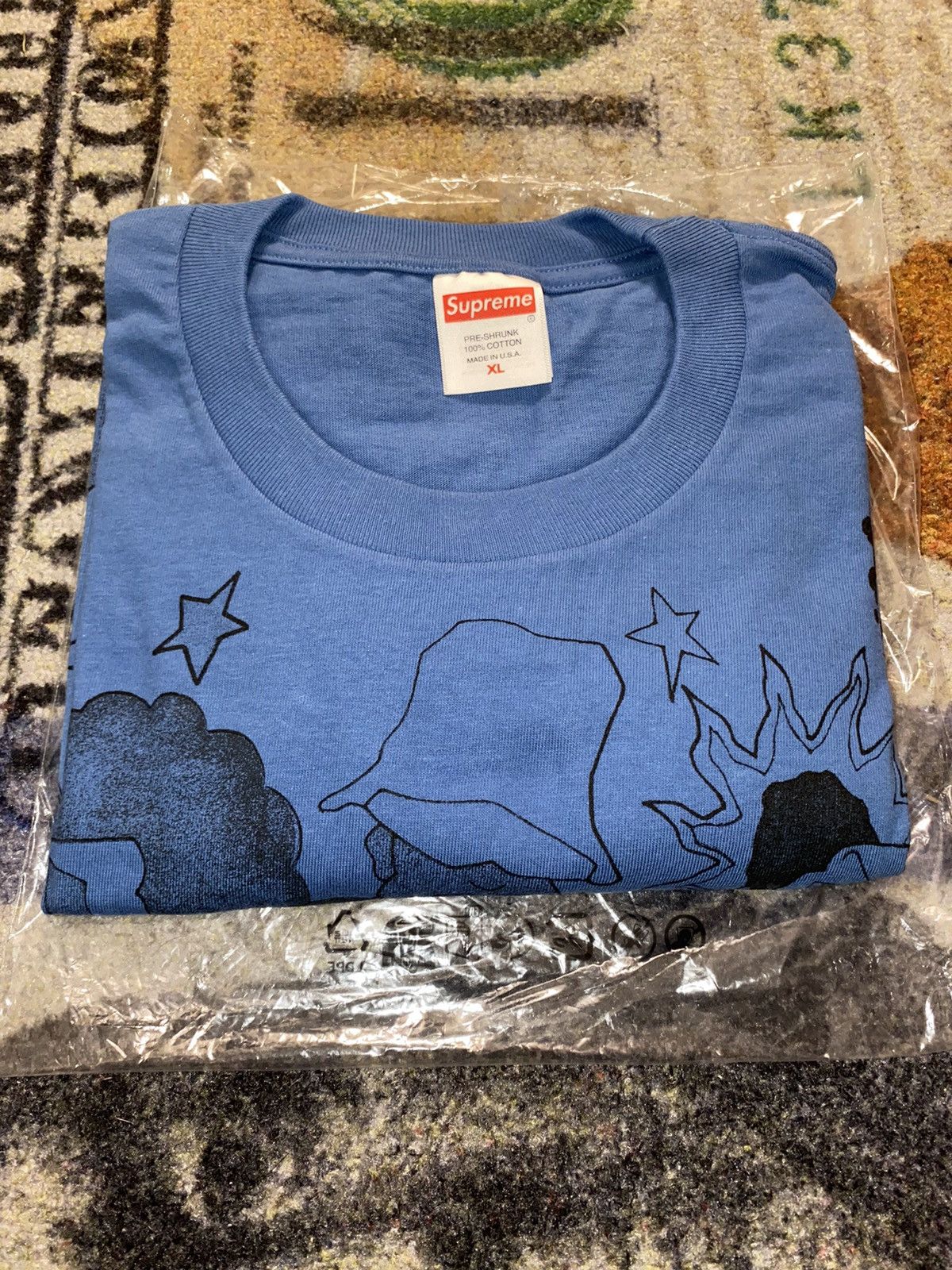 Supreme Supreme Downtown Tee Blue Size US XL / EU 56 / 4 - 2 Thumbnail