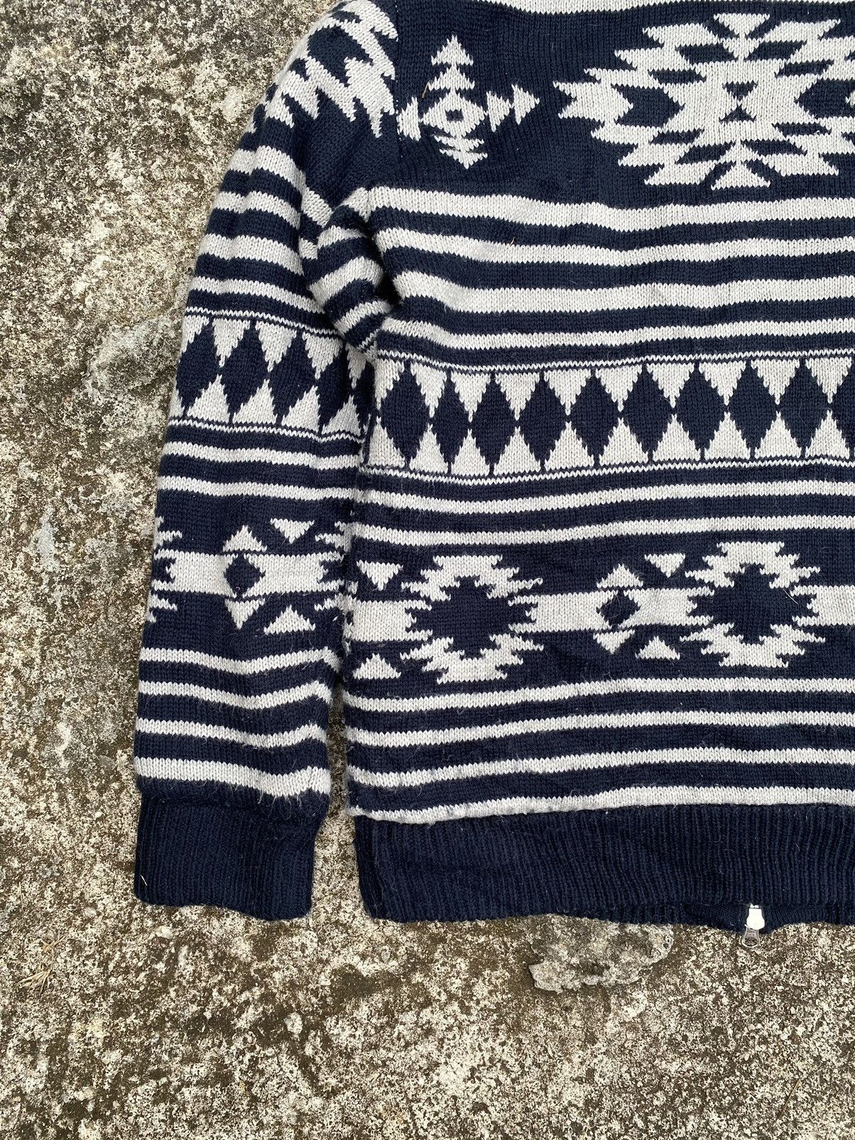 Japanese Brand Azul by Moussy Knitted Zipper Hoodie Size US L / EU 52-54 / 3 - 10 Thumbnail