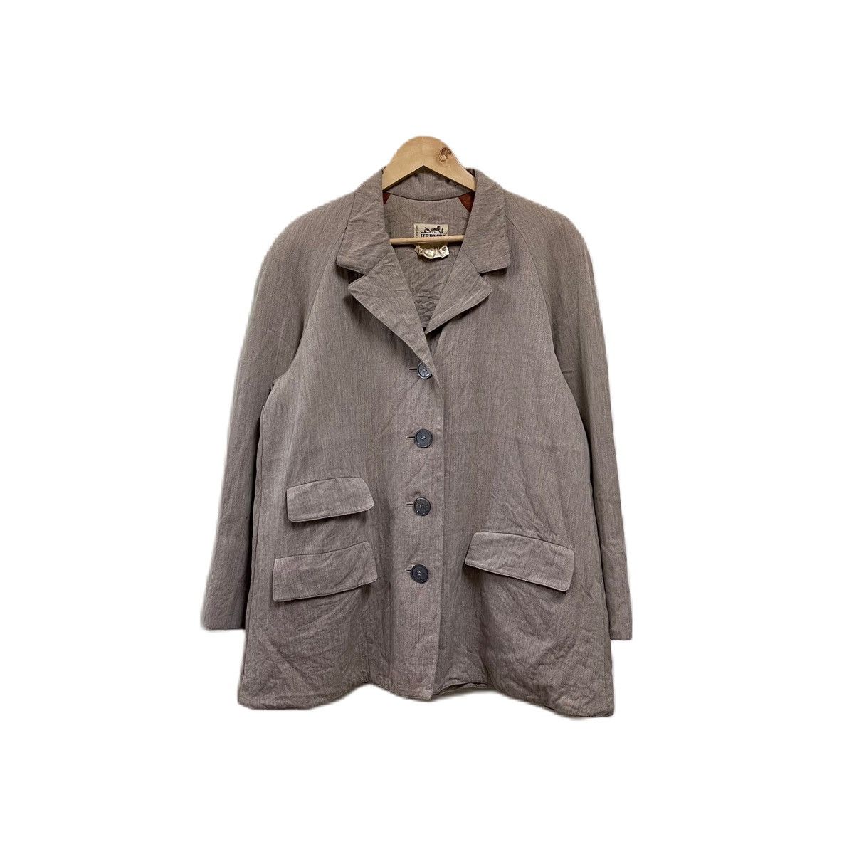 Hermes Vintage HERMES wool relaxed fit blazer jacket 80s Size XL / US 12-14 / IT 48-50 - 1 Thumbnail