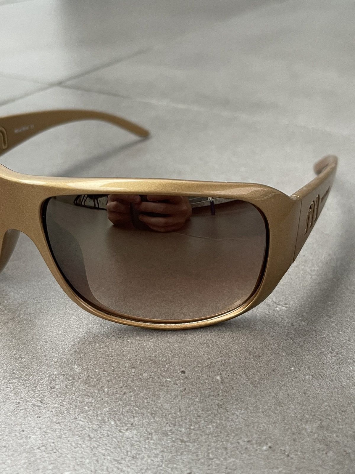 Prada !DS! Miu Miu SMU08H 7PO-7K1 Shiny Gold Sunglasses Size ONE SIZE - 3 Thumbnail