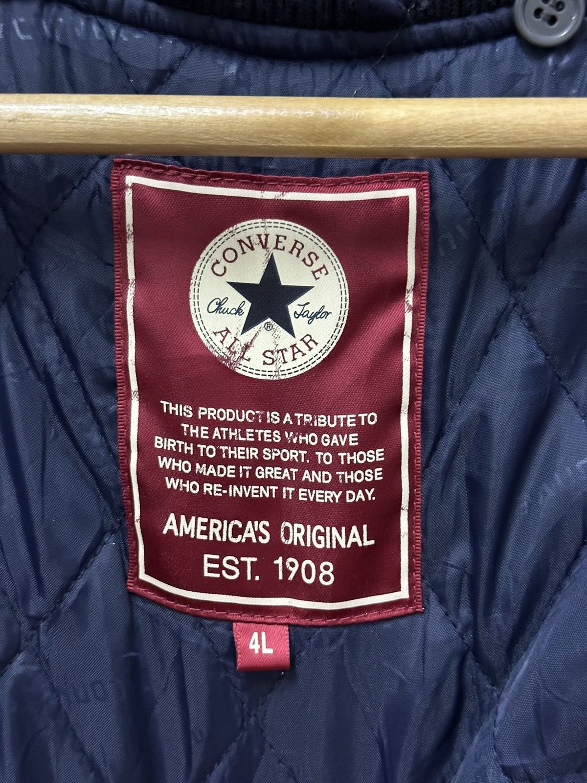Converse × Vintage Vintage Converse Button Up Varsity Jacket Size US XL / EU 56 / 4 - 12 Thumbnail