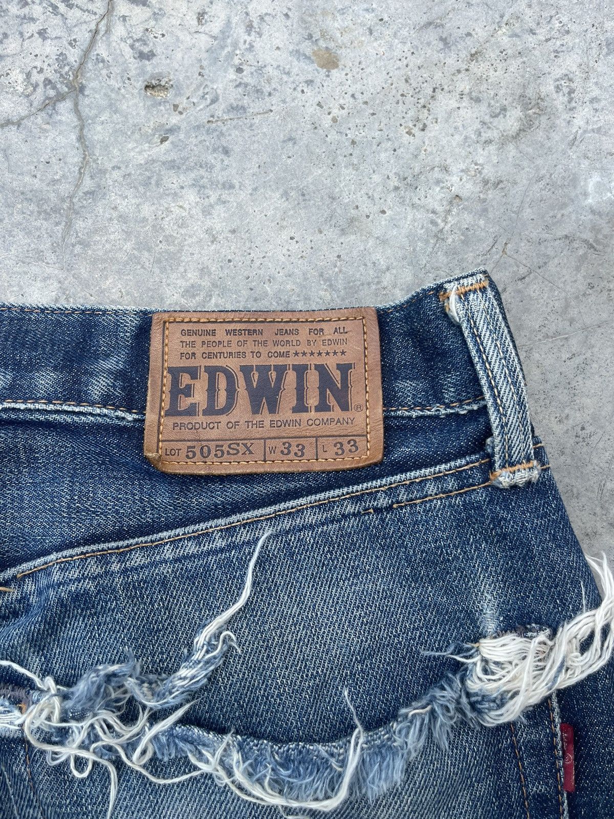 Edwin Vintage Edwin 505 Straight Cut Distressed Baggy Jeans Size US 32 / EU 48 - 14 Thumbnail