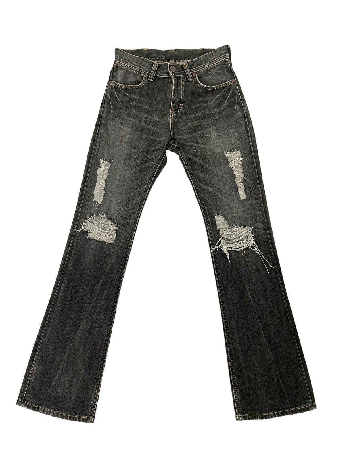 Japanese Brand Flare Jeans Wrangler Japan Distress Faded Boot Cut 6🟦1 Size US 29 - 2 Thumbnail
