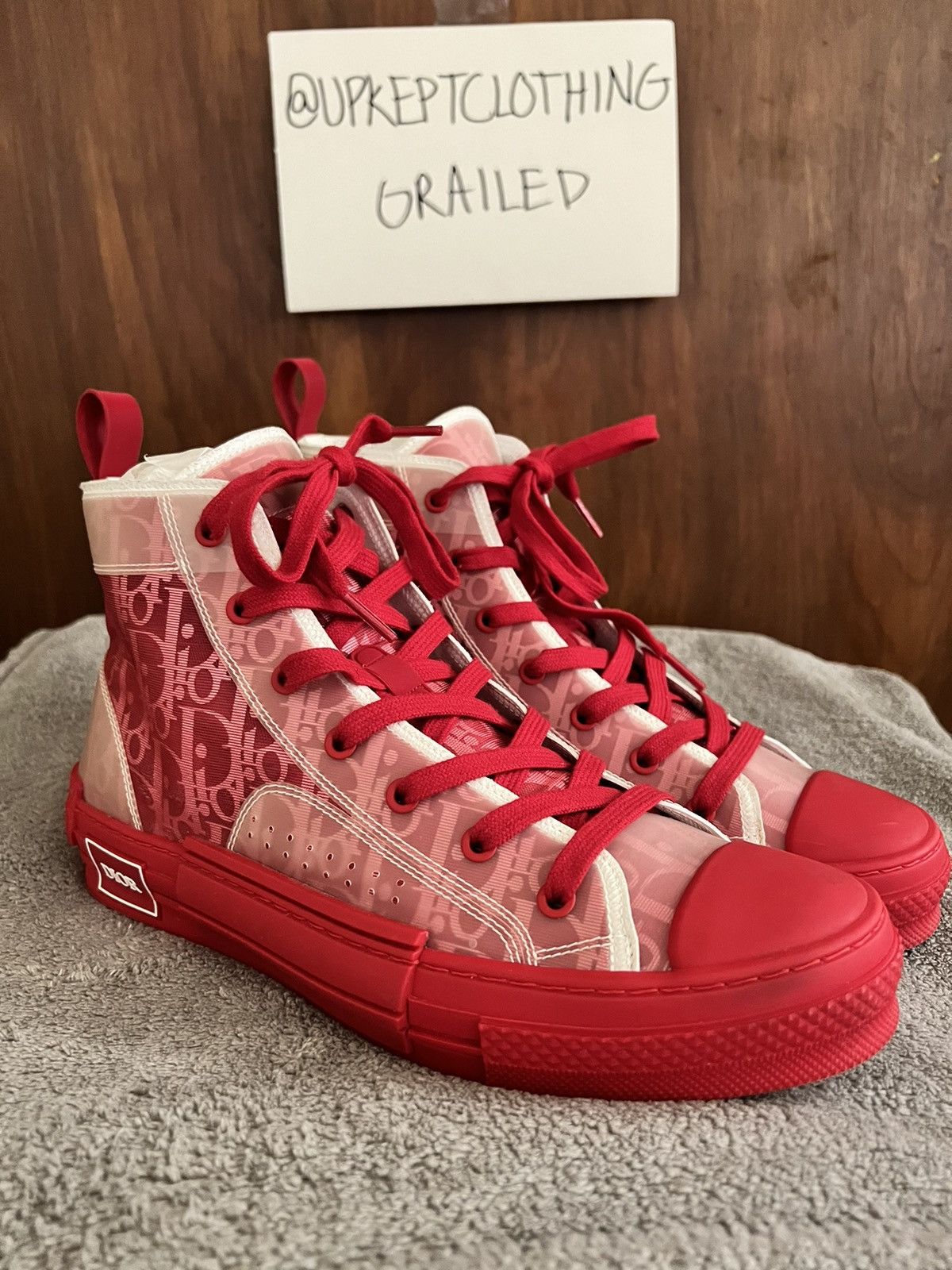 Dior Dior B23 Hi Top Oblique Red Grailed