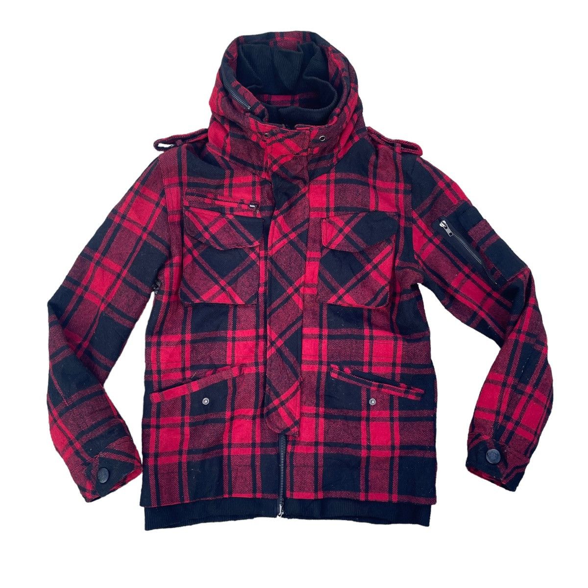 If Six Was Nine 🇯🇵 SUGGESTION TARTAN PUNK MULTIPOCKET WOOL JACKET Size US M / EU 48-50 / 2 - 1 Thumbnail