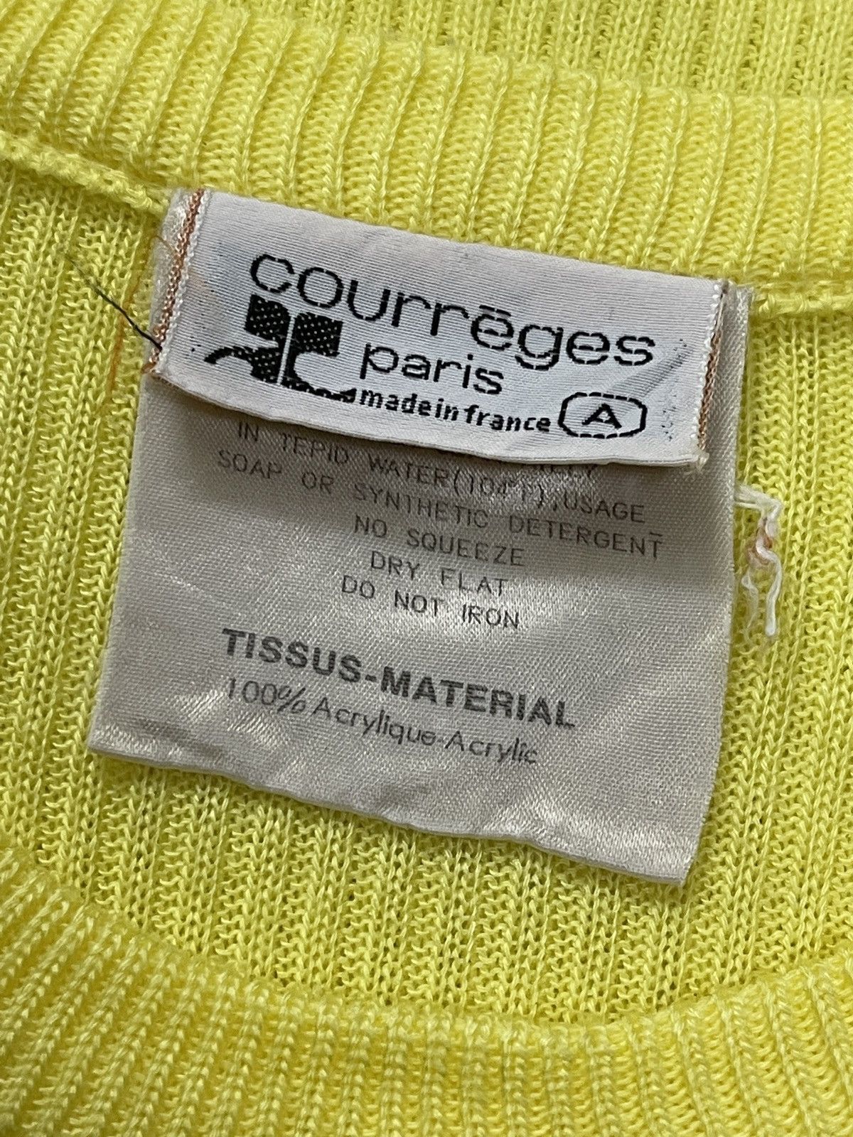 Courreges Courreges Yellow Ribbed Knitwear Top Size S / US 4 / IT 40 - 6 Thumbnail
