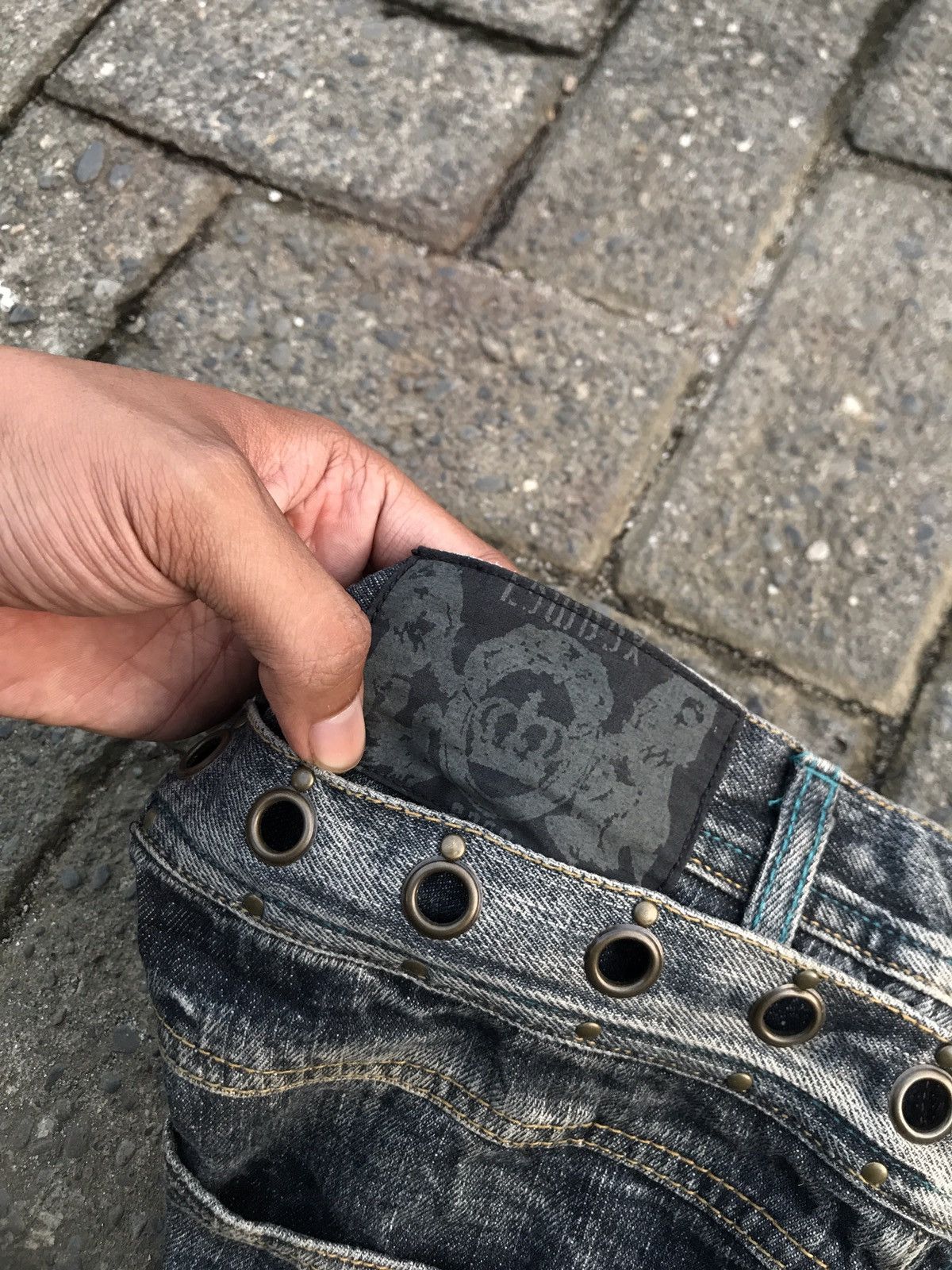 Japanese Brand Japanese brand Lowbox double waist denim Size US 33 - 11 Thumbnail