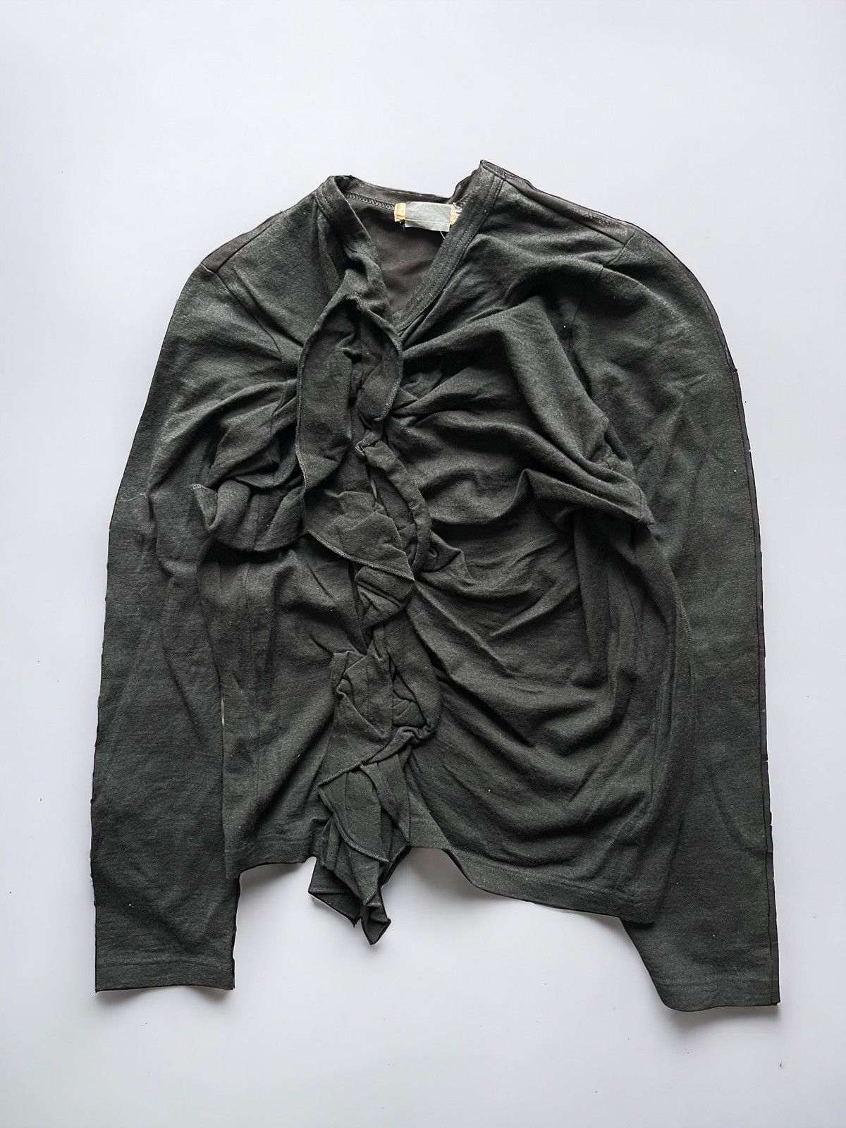Comme des Garcons FW11 Cdg ruched “gathered” wool mesh sweater Size S / US 4 / IT 40 - 1 Thumbnail