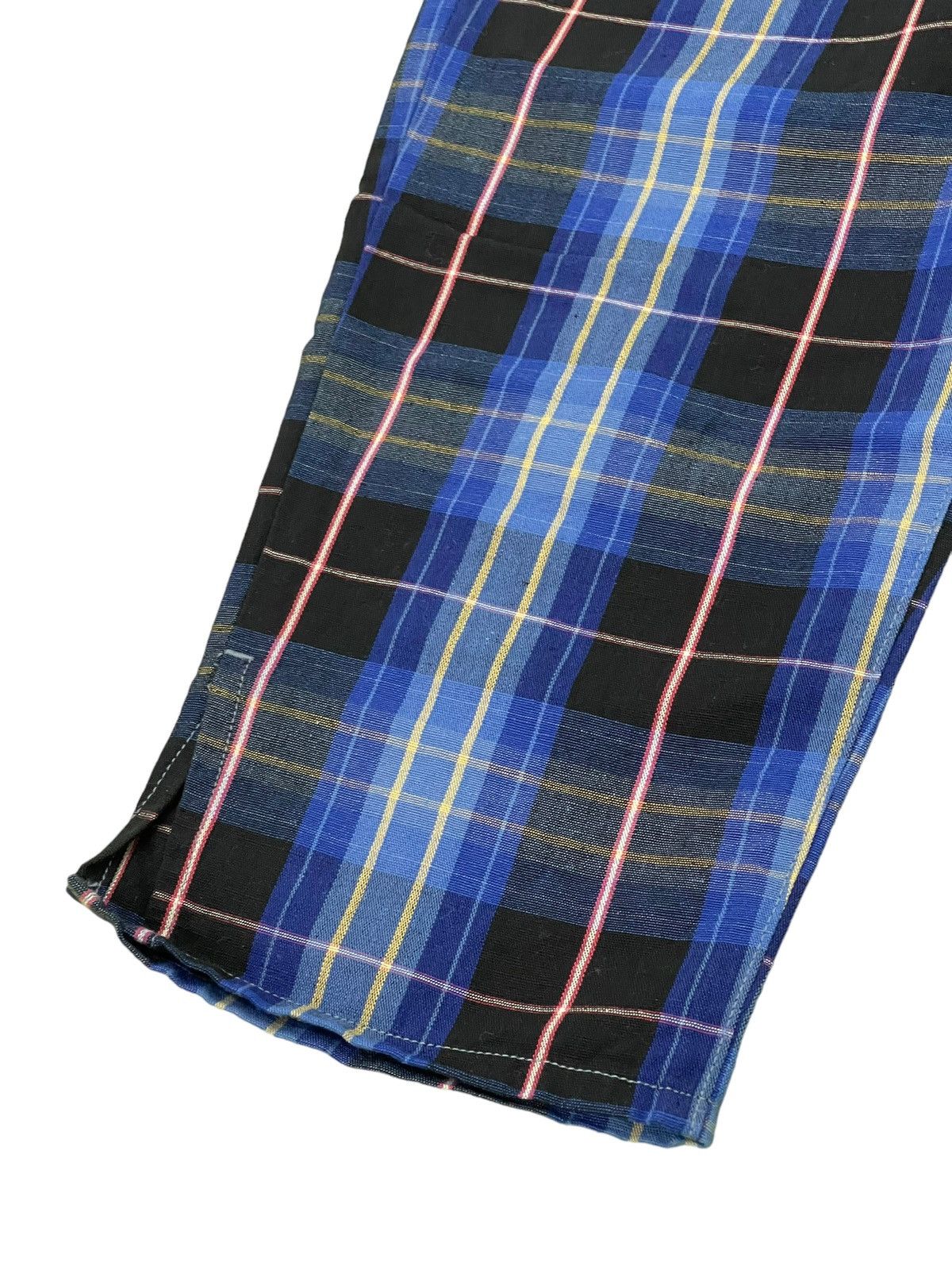 Japanese Brand ⚓ Kapital Plaid Checked Linen Blend Cropped Pant 5🟦8 Size US 31 - 5 Thumbnail