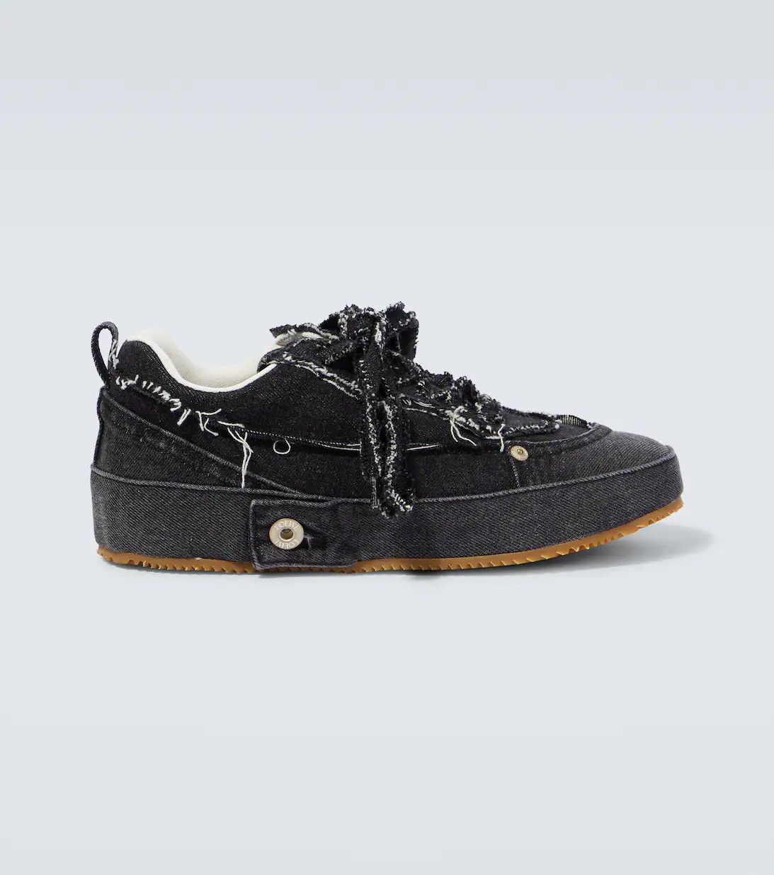image of Loewe Deconstructed Denim Sneakers In Black, Men's (Size 9)