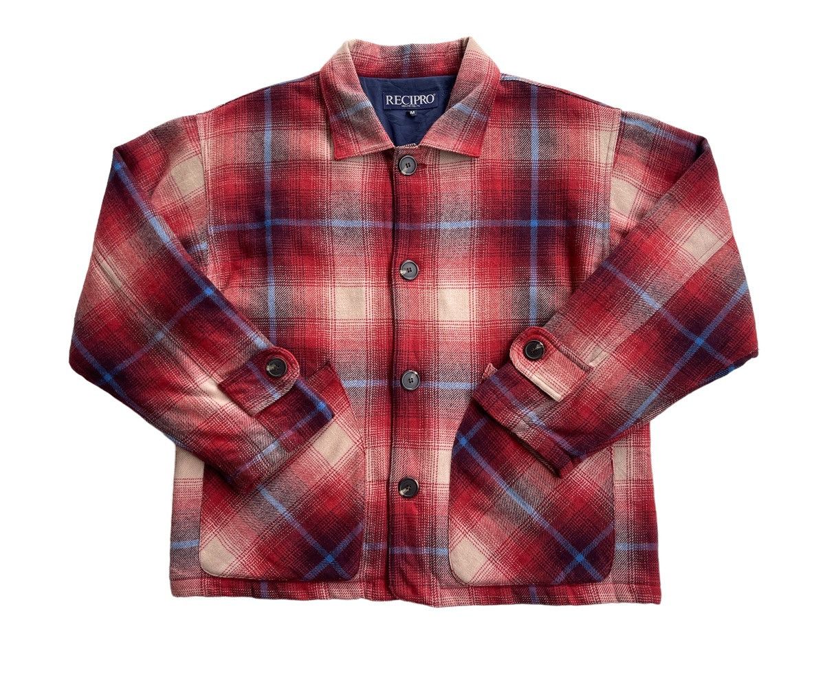 Japanese Brand Vintage Recipro Red Tartan Oversized Jacket Size US M / EU 48-50 / 2 - 2 Thumbnail