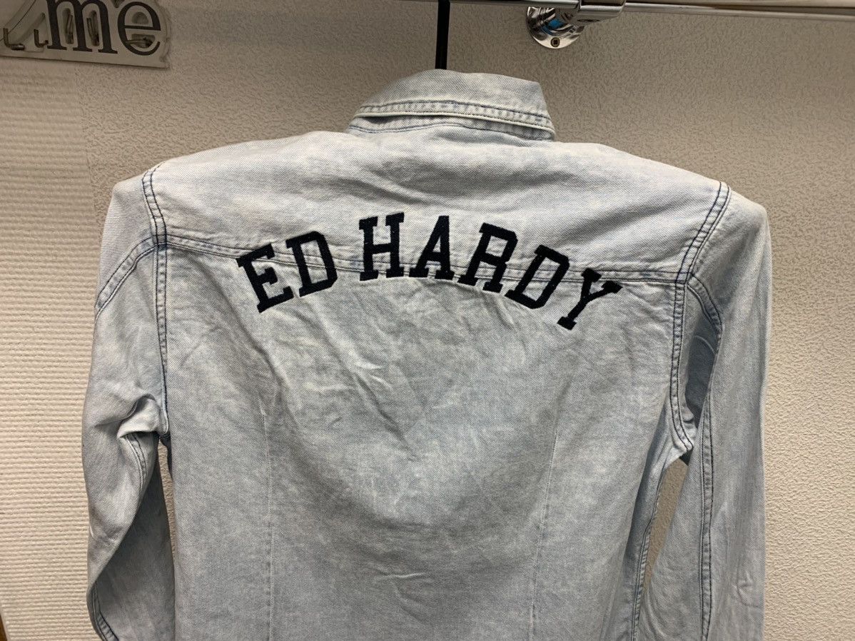 Ed Hardy Ed hardy denim long sleeve shirt S size big logo Size US S / EU 44-46 / 1 - 8 Thumbnail