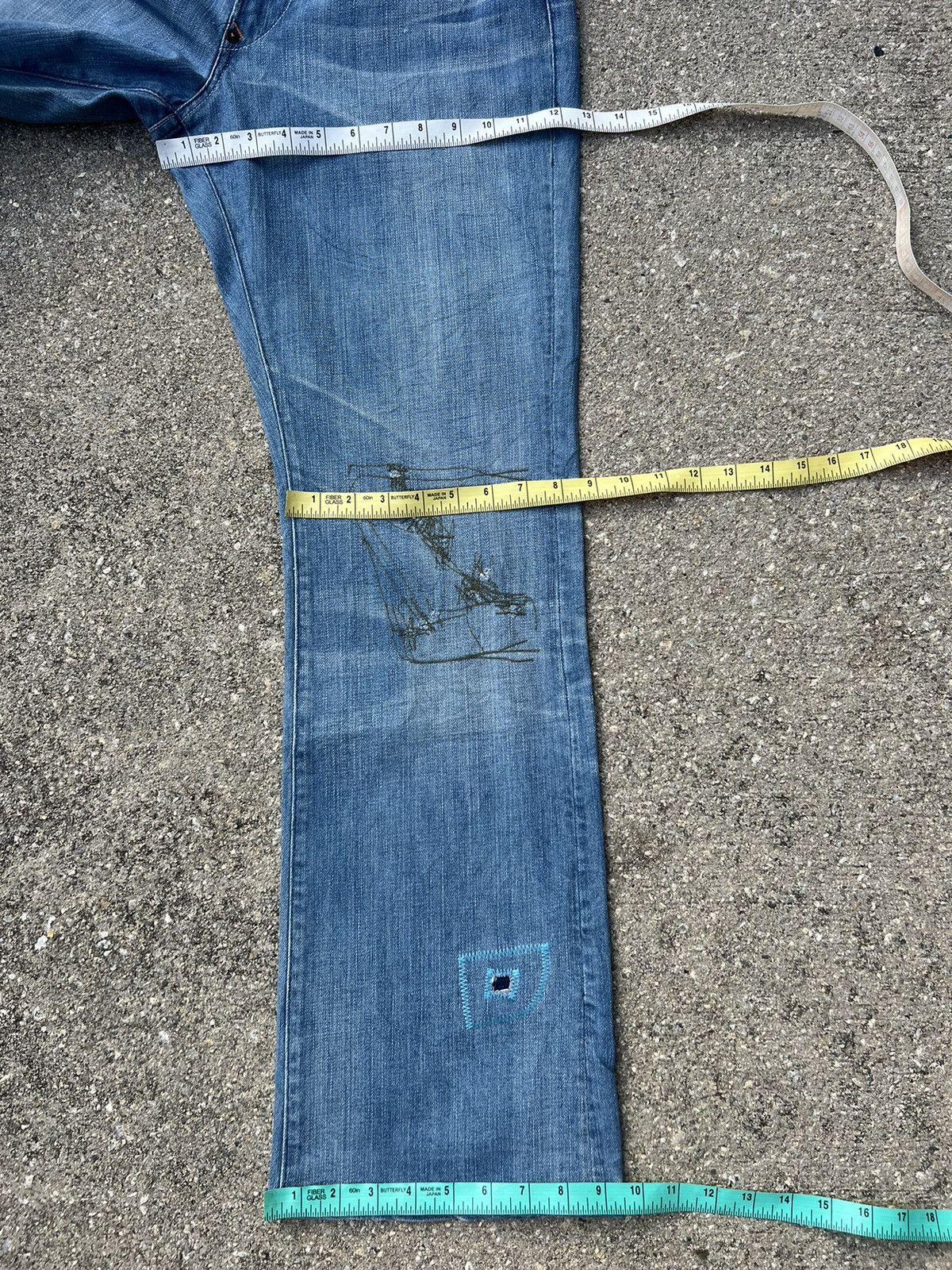 Earnest Sewn Vintage Earnest Sewn Distress Patchwork Denim Bootcut Jeans Size US 32 / EU 48 - 4 Thumbnail