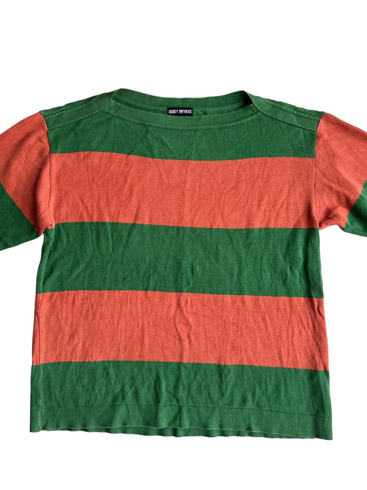 Issey Miyake FW98 Issey Miyake Men Boat Neck Colorway Border Sweater Size US L / EU 52-54 / 3 - 2 Thumbnail