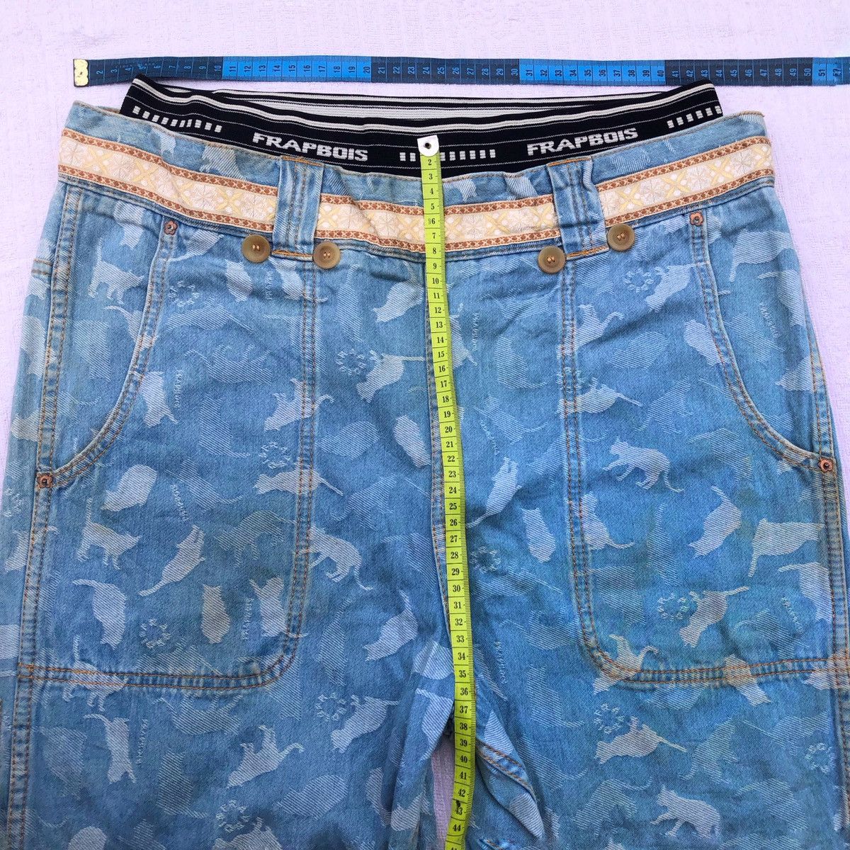 Issey Miyake × Japanese Brand × Vintage Double Waist Fraboise Monogram Cats Issey Miyake Baggy Pants Size US 33 - 7 Thumbnail