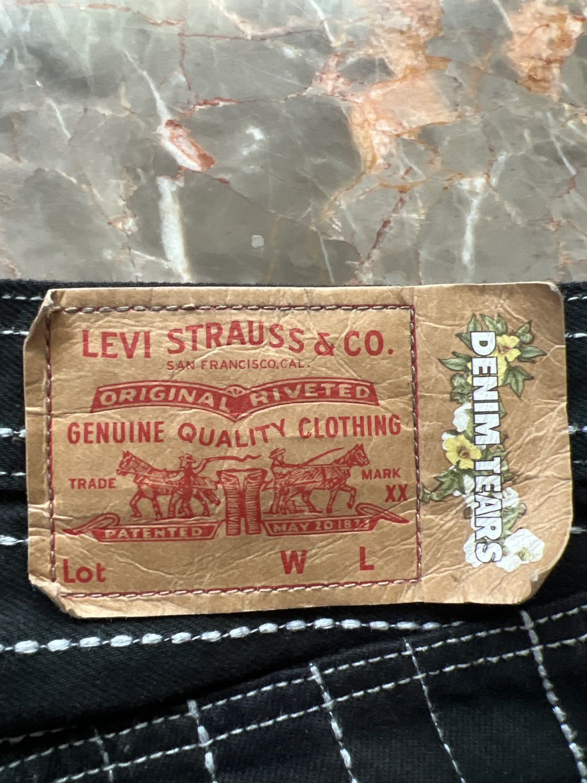 DENIM TEARS × Levi's Denim Tears Levi’s Patchwork 501 Denim Size US 34 / EU 50 - 6 Thumbnail