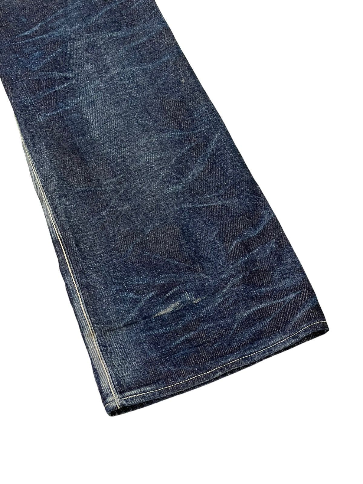 Japanese Brand Flare Jeans Ufin & Sons Distres Thick Denim Bell Bottom 5🟦9 Size US 35 - 16 Thumbnail