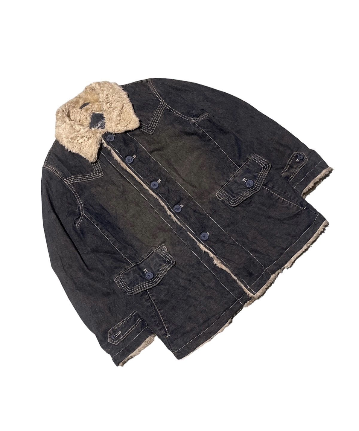 Japanese Brand Vintage Allix Design Fur Denim Jacket Size US M / EU 48-50 / 2 - 4 Thumbnail