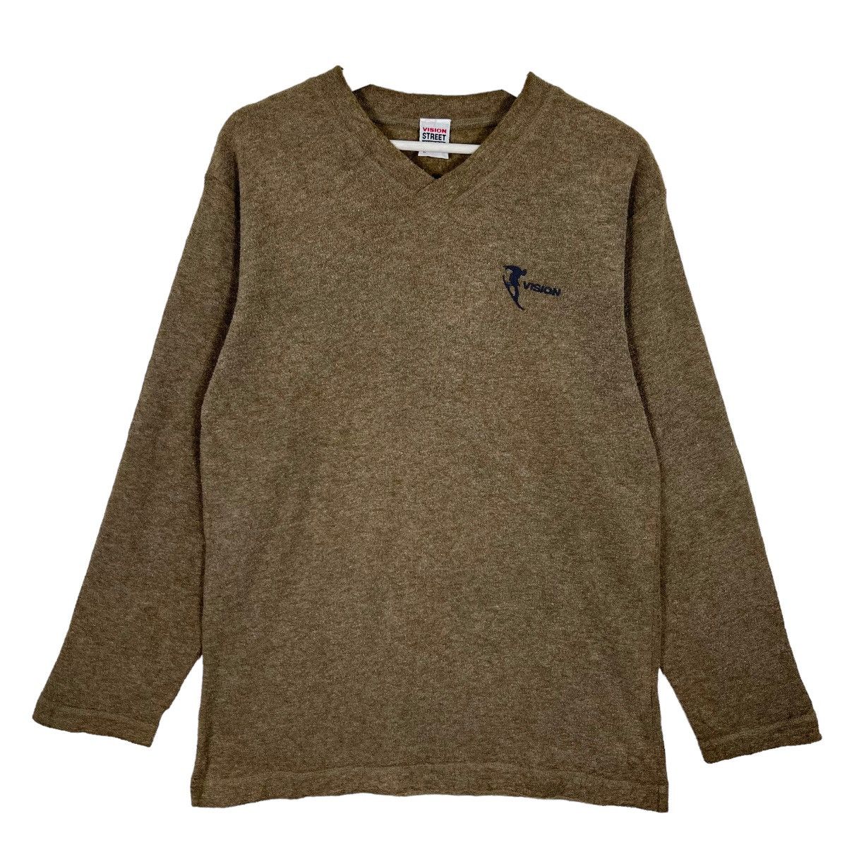 Vision Streetwear 💥 1990s VINTAGE VISION STREETWEAR FLEECE LONG SLEEVE VNECK Size US L / EU 52-54 / 3 - 1 Thumbnail