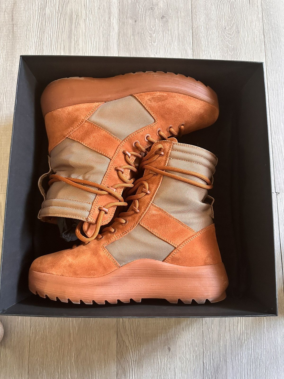 Yeezy boots orange sales