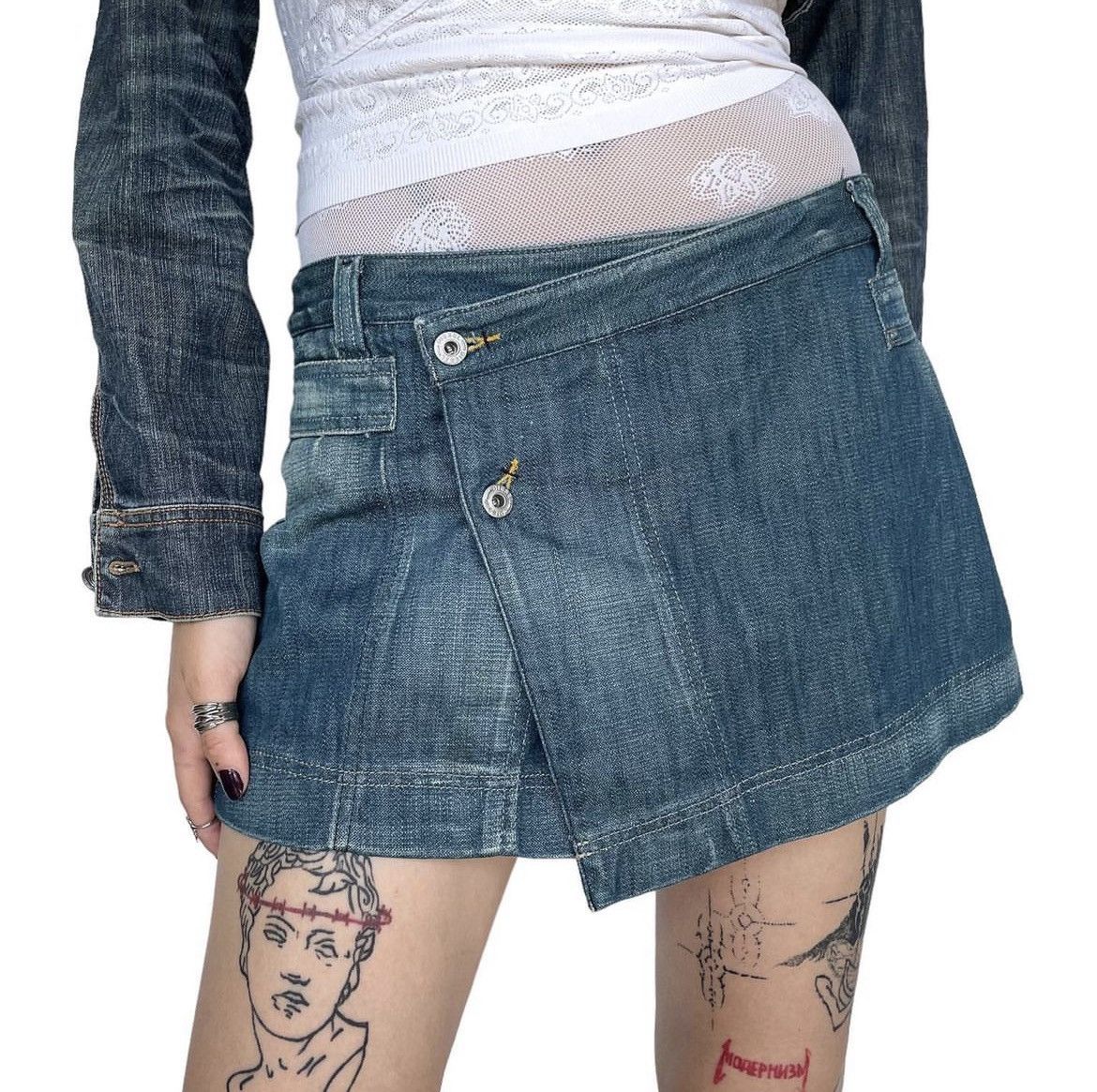 Diesel iconic Diesel wrap around denim mini skirt | Grailed