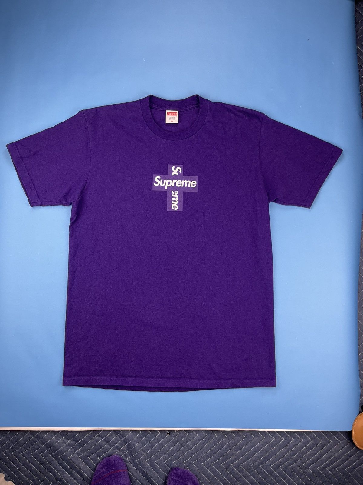 Supreme Supreme Purple Cross Box Logo Tee | Grailed