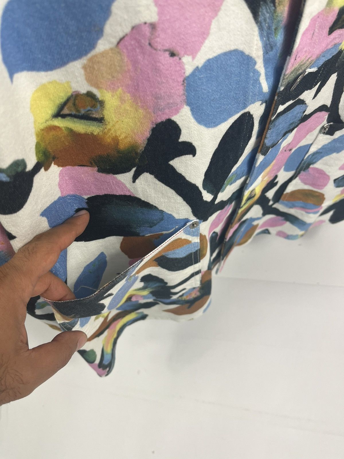 Dior + Alex Foxton Floral Denim Jacket Size US L / EU 52-54 / 3 - 3 Thumbnail