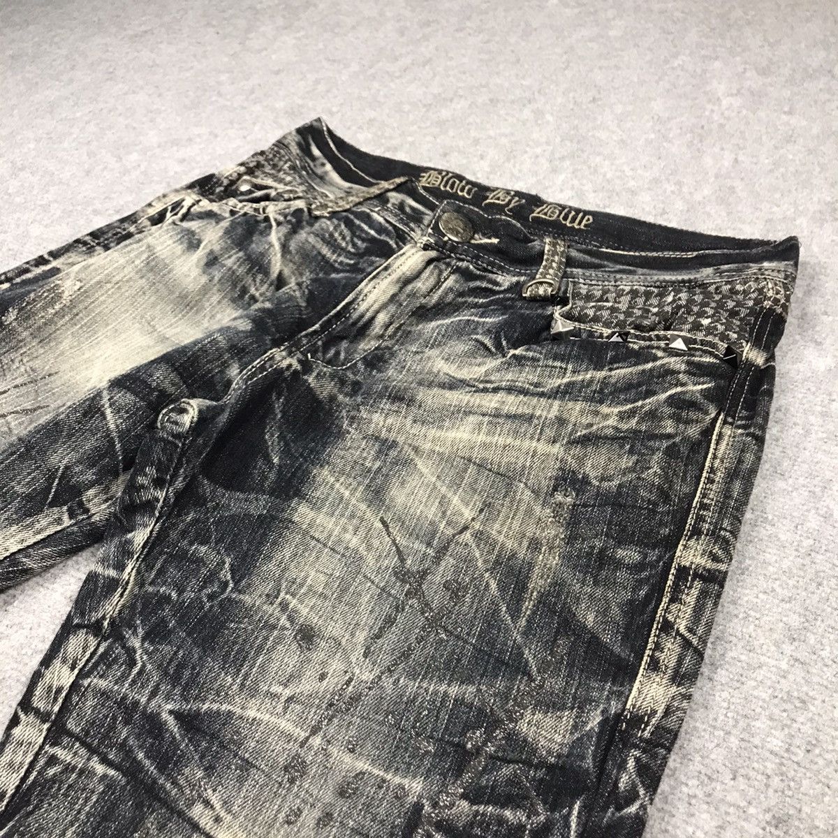 Japanese Brand FLARE DENIM⚡️BLOB BY BLUE BOOTCUT PUNK DENIM PANTS /130 Size US 30 / EU 46 - 8 Thumbnail