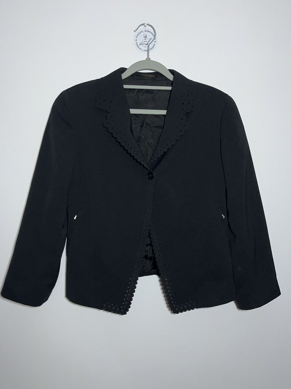 image of Mfg Marithe Francois Girbaud Avant Garde Black Blazer Jacket, Women's (Size Small)