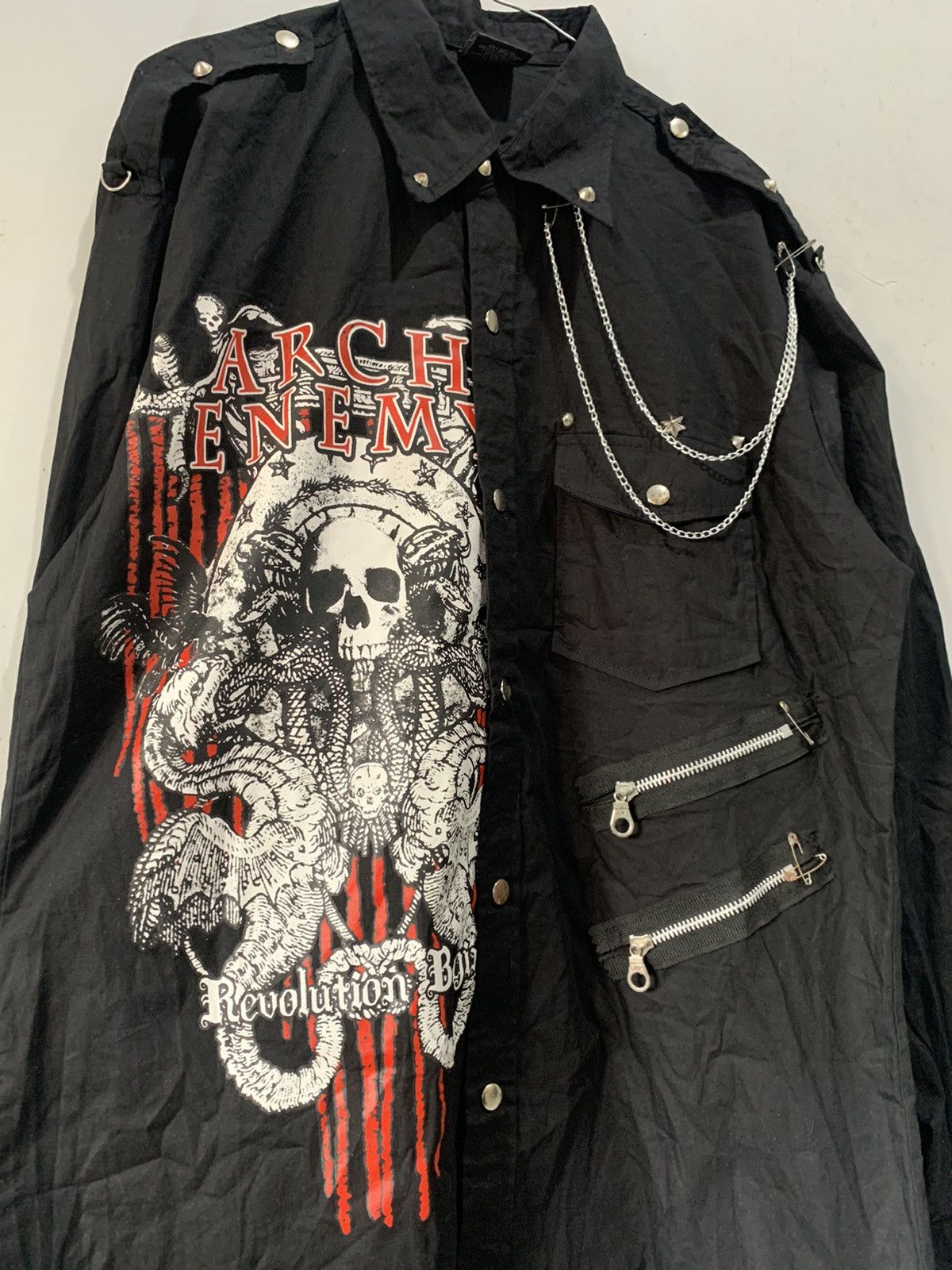 If Six Was Nine Vintage Arch Enemy Revolution Begins Death Metal band Shirts Size US L / EU 52-54 / 3 - 7 Thumbnail