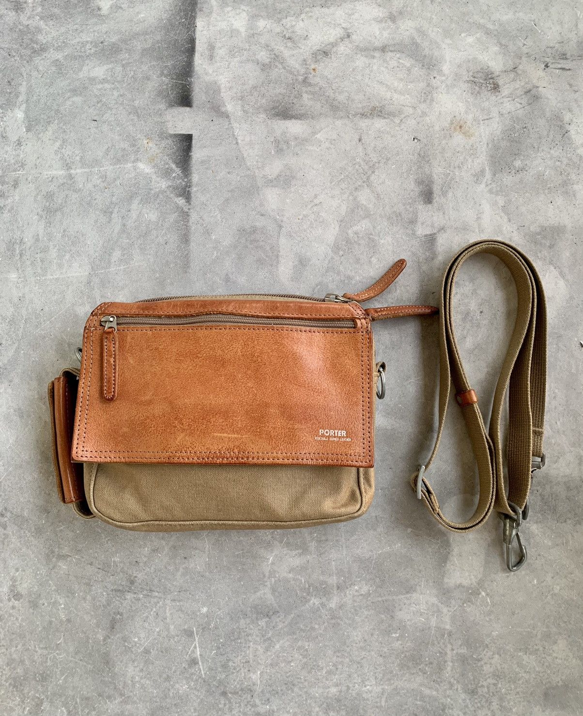 Porter Accept Offer Porter Vegetable Tanned Leather Sling Bag | Grailed