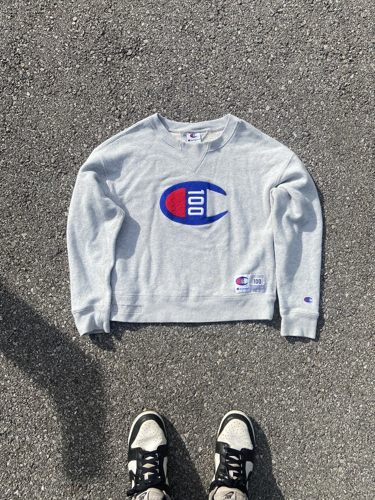 Champion logo sweatshirt, men's size L cotton gray type Vintage Second Hand main image 1